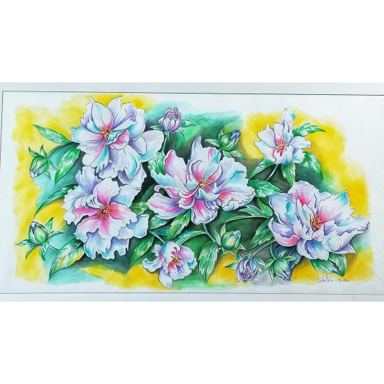  Iris in Spring watercolor cm 100*50