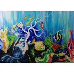 Tropical Aquarium oil on canvas cm 95*65
