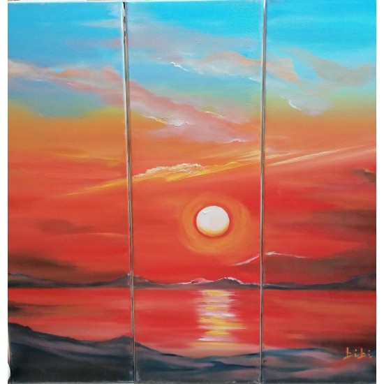Reflections on the sea-Oil on Canvascm 60*60 (20*60)